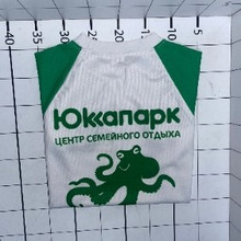 Футболка ЮККА белая, зеленый рукав, детск.