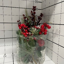 Ветка новогодняя с ягодами (25см)