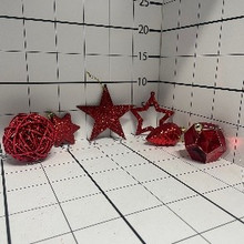 Елочные игрушки красные, фигурные